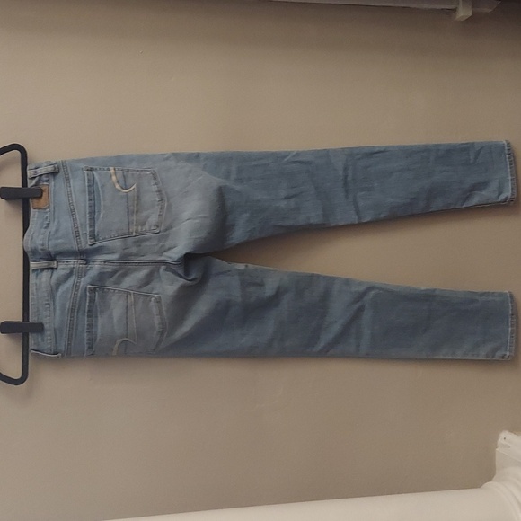 AMERICAN EAGLE Patchwork Lightwash Denim Skinny sz 6 Jeans - Picture 7 of 10